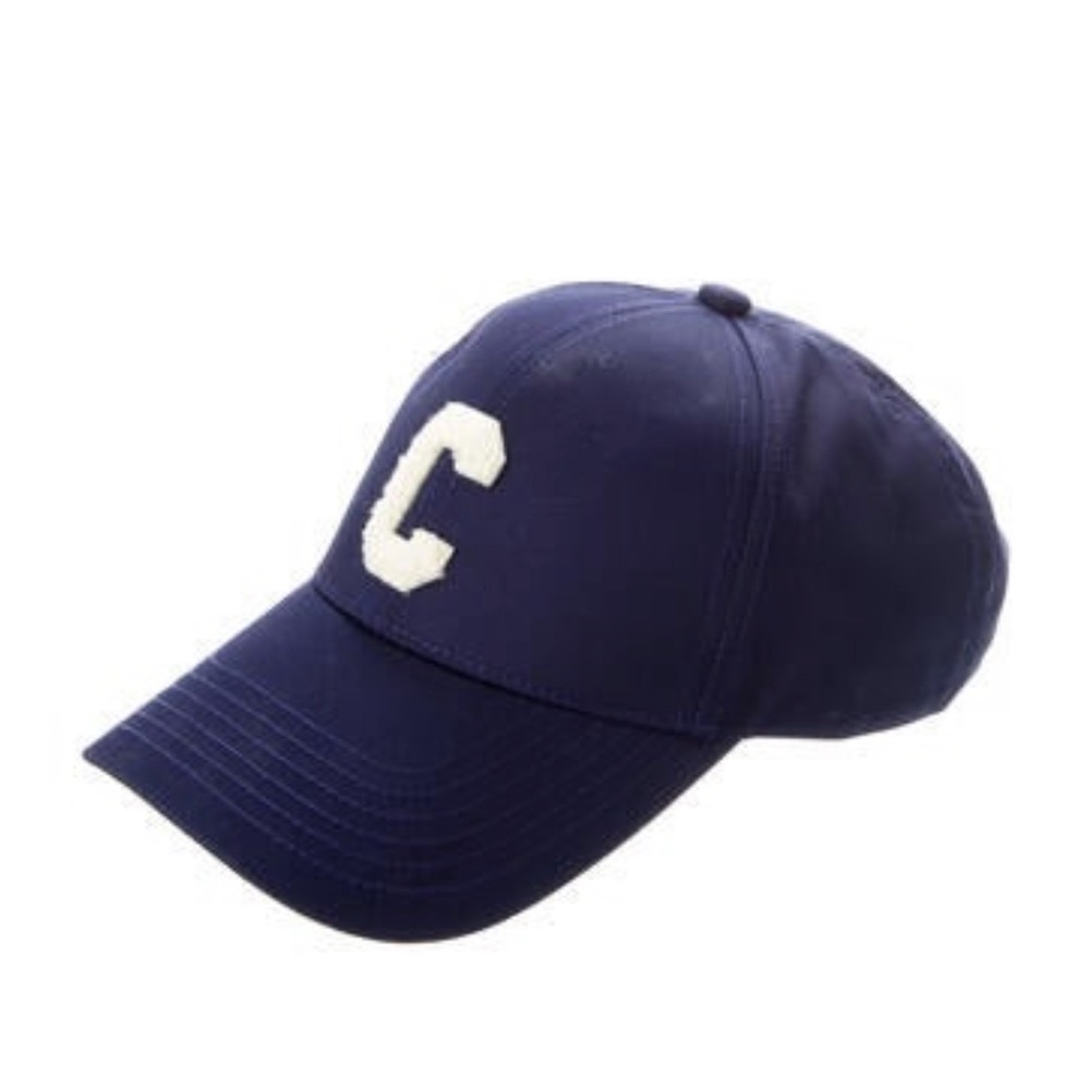 Blue Celine cotton baseball cap with 'C' logo accent at front.